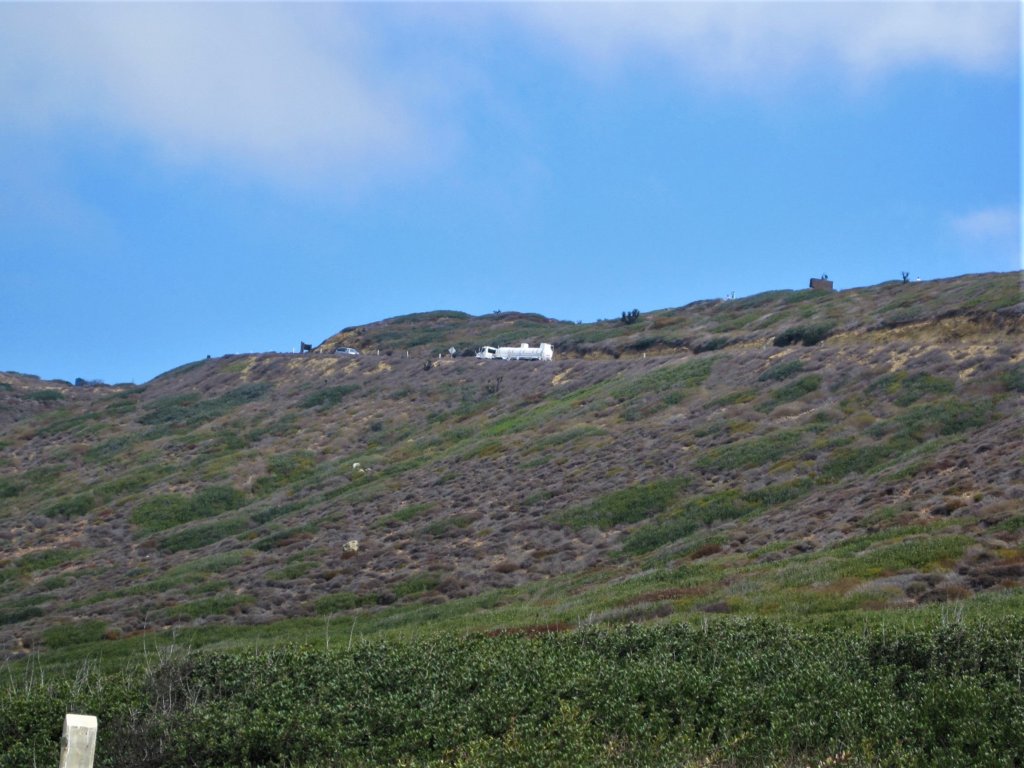 View of hill leading from tidal pools at Point Loma lighthouse